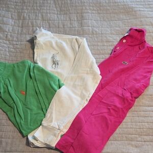 Lacoste /Ralph LaurenWomen's Polo Shirt Trio - Green, White, Pink